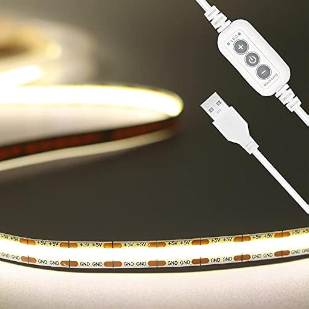 PAUTIX USB COB LED Strip | 4000K Natural White 2M Dimmable Tape Light