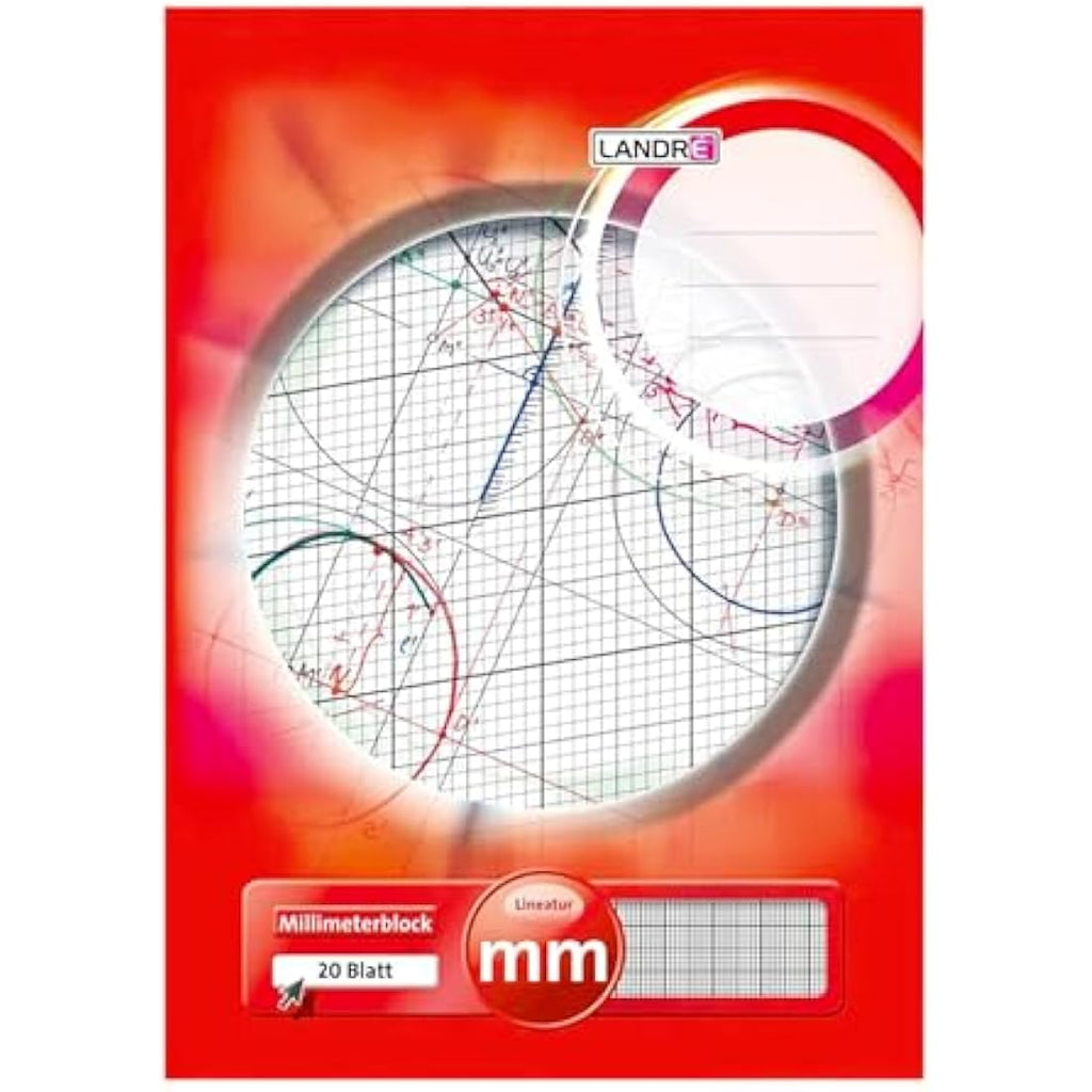 A3 Millimetre Paper Pad - 80g/m² Red Grid (10 Pack)