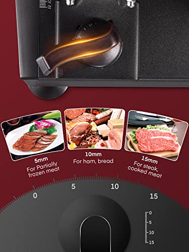 FOHERE Electric Meat Slicer – 200W Food Slicer with 2 Stainless Steel Blades