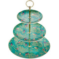 Sara Miller Chelsea 3-Tier Cake Stand - Green Fine China with Gold Detail