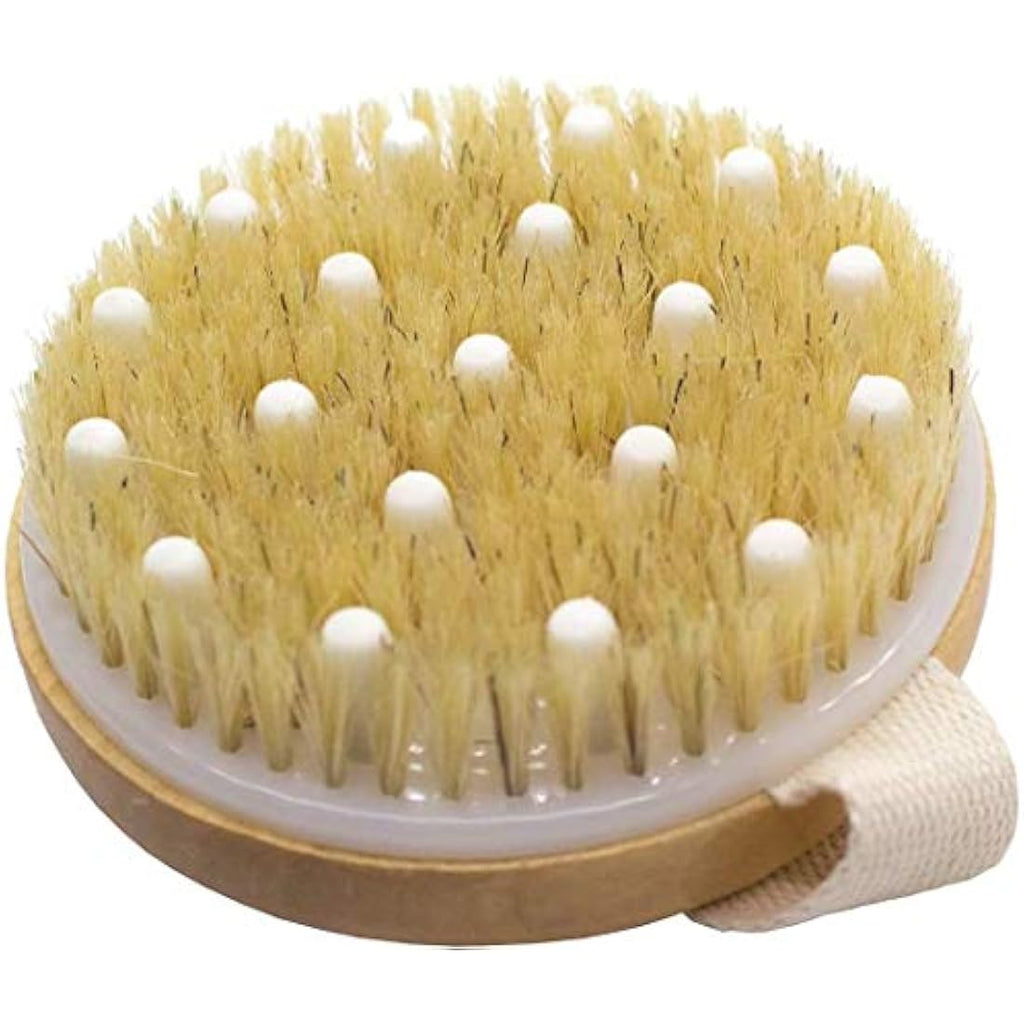 Jolof Store Natural Bristle Body Brush with Cellulite Massage Nodes