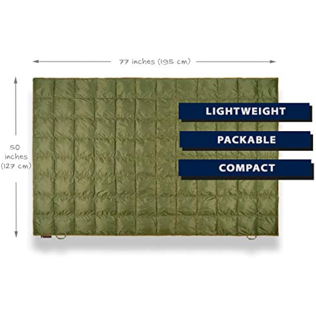 Get Out Gear Double Puffy Camping Blanket – Water-Resistant Olive/Orange