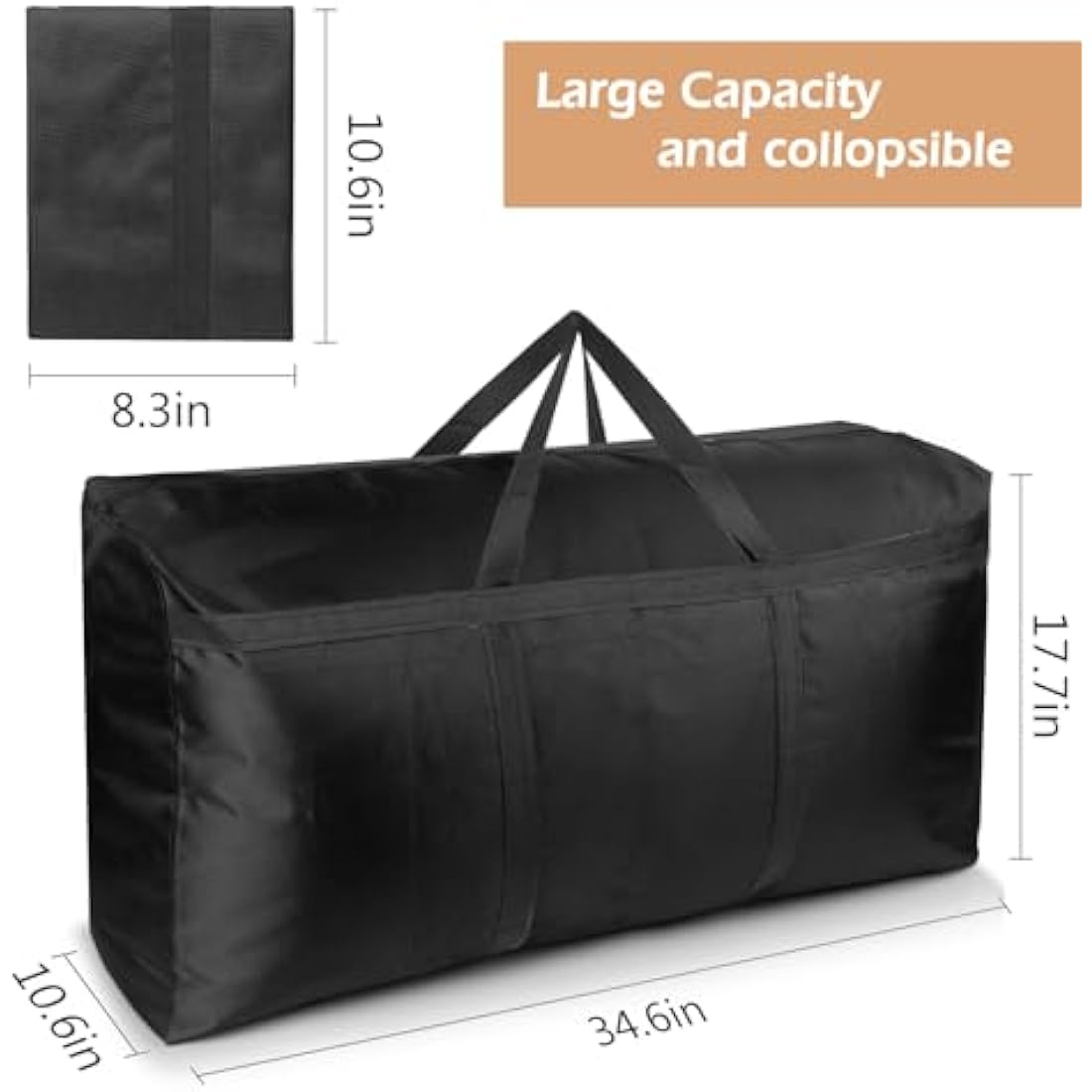 120L Large Storage Bags – 3 Pack Moving Boxes for Bedding