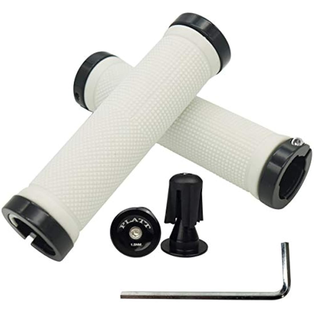 PLATT Non-Slip Rubber Bike Handlebar Grips | Aluminum Double Lock MTB BMX
