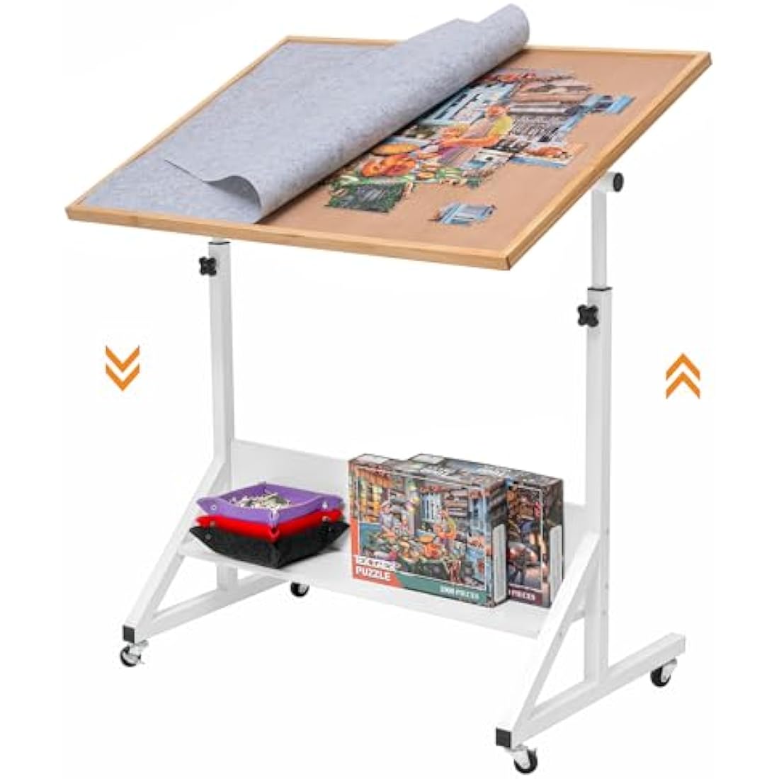 Jolof Store Jigsaw Puzzle Table with Tilting Easel & Wheels - 1500 Pieces