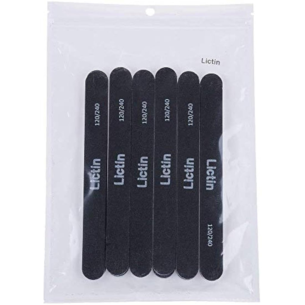 Lictin Professional Nail Files - 16 Pack 120/240 Grit Emery Boards