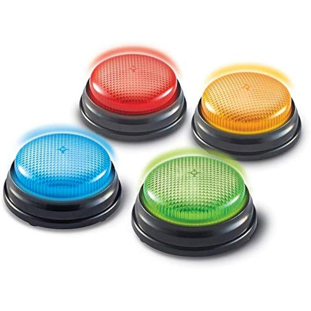 Learning Minds Answer Buzzers - Set of 4 Light & Sound Quiz Game Buzzers