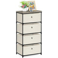 LIANTRAL 4-Tier Fabric Dresser | Metal Frame Storage Chest – Off-White