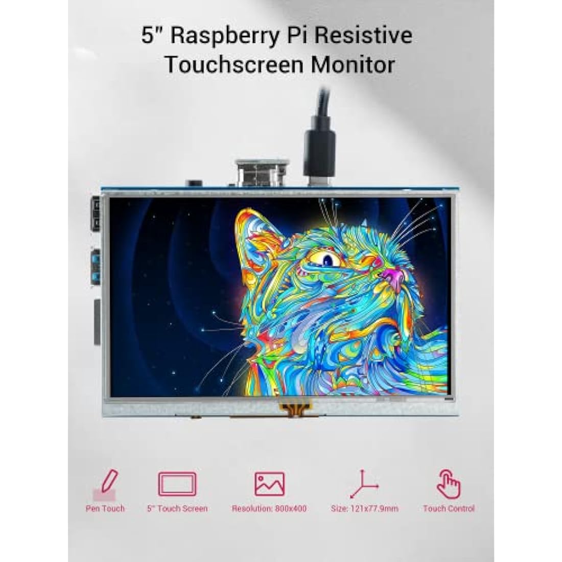 Elecrow 5 Inch TFT Touch Screen Monitor | 800x480 Raspberry Pi Display
