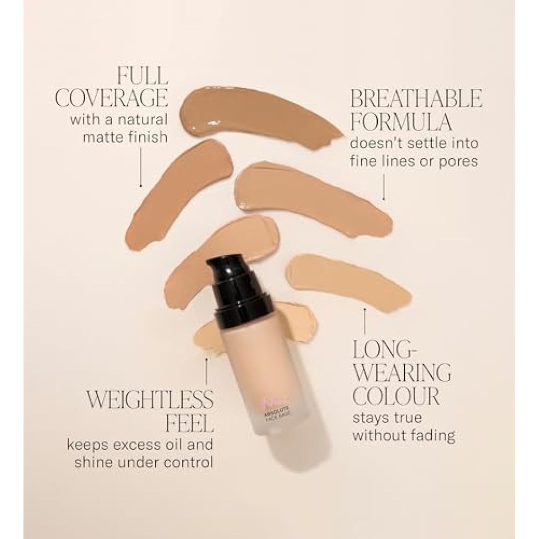 Mii Cosmetics Absolute Face Base - Full Coverage Foundation - Peachy 02