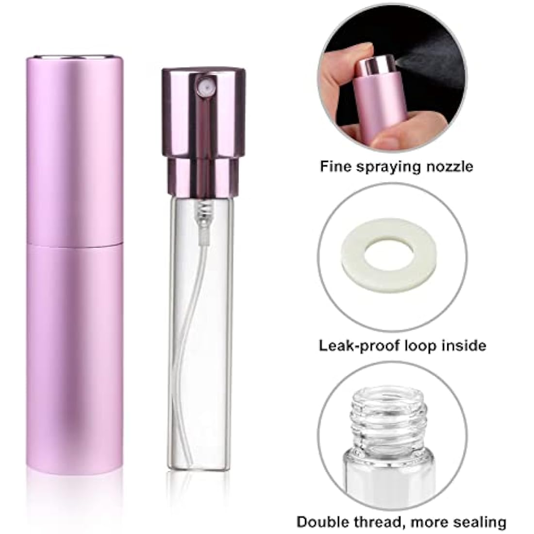 Zingso 10ml Perfume Atomiser Bottles | 2 Pcs Leakproof Refillable Spray