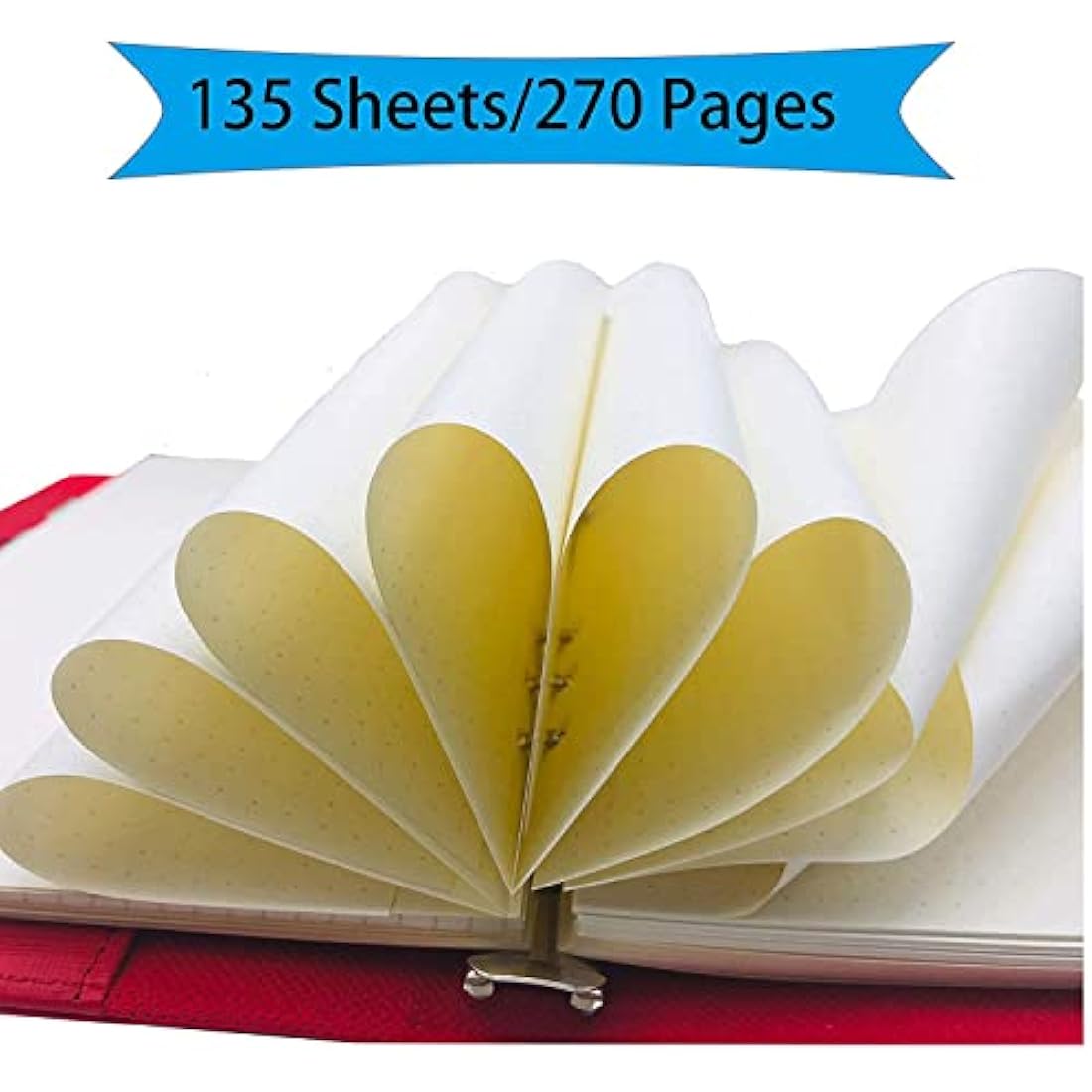 Jolof Store A5 Dotted Planner Refill Paper | 6-Hole Binder Inserts, 135 Sheets