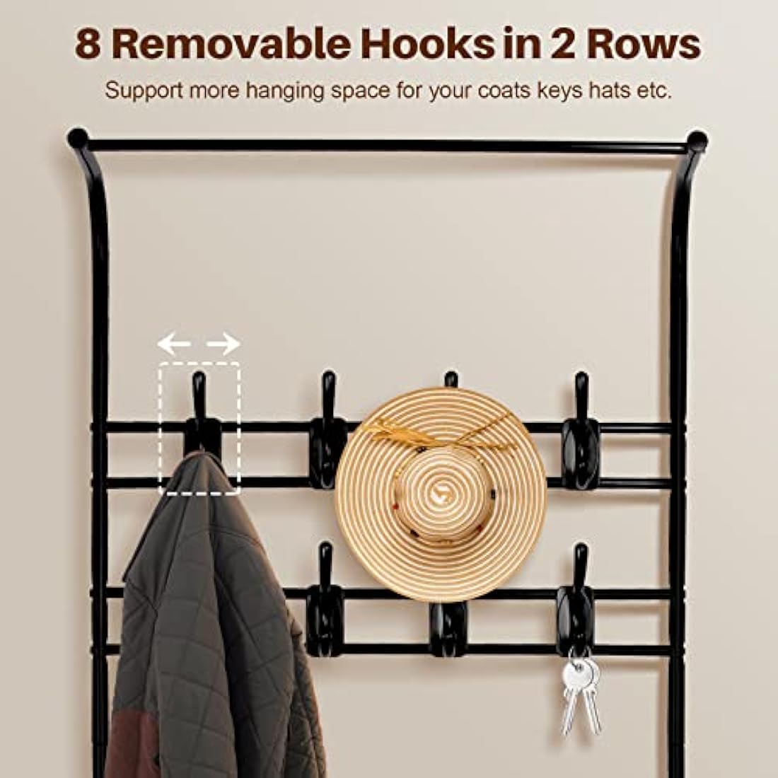 Innotic 3-Tier Shoe and Coat Rack Stand | 16 Hooks Matte Steel Organizer