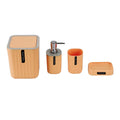 Hosoncovy 4 PCS Bathroom Accessory Set Bathroom Container Set with Soap Dispenser, Bathroom Cup, Soap Dish ，Desktop Trash Can Yellow - image 1