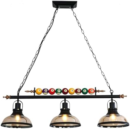 Retro Industrial Billiard Pendant Light | Black Iron Chandelier