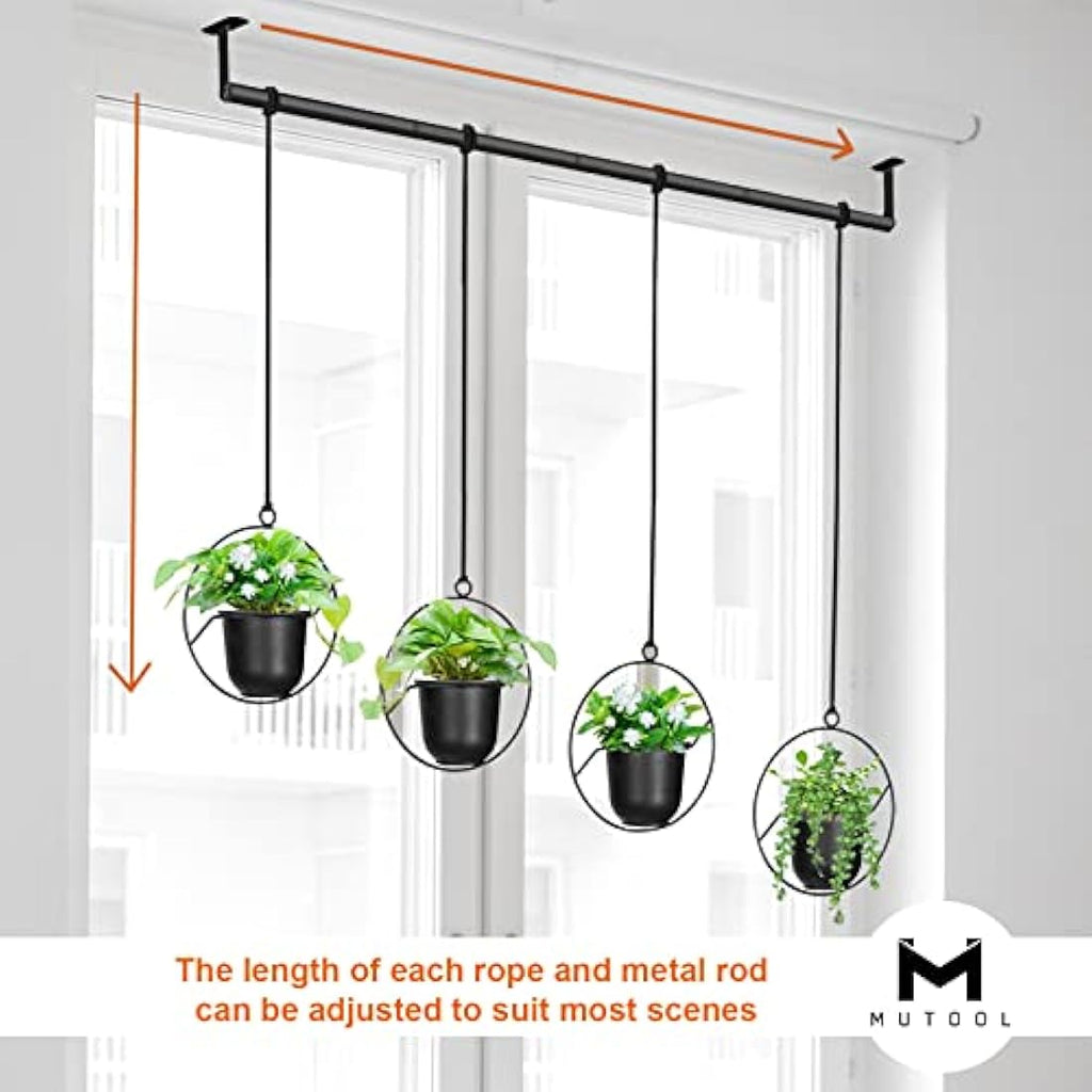 Mutool Hanging Planter Pots – 4 Pack Modern Indoor Wall & Ceiling Holders
