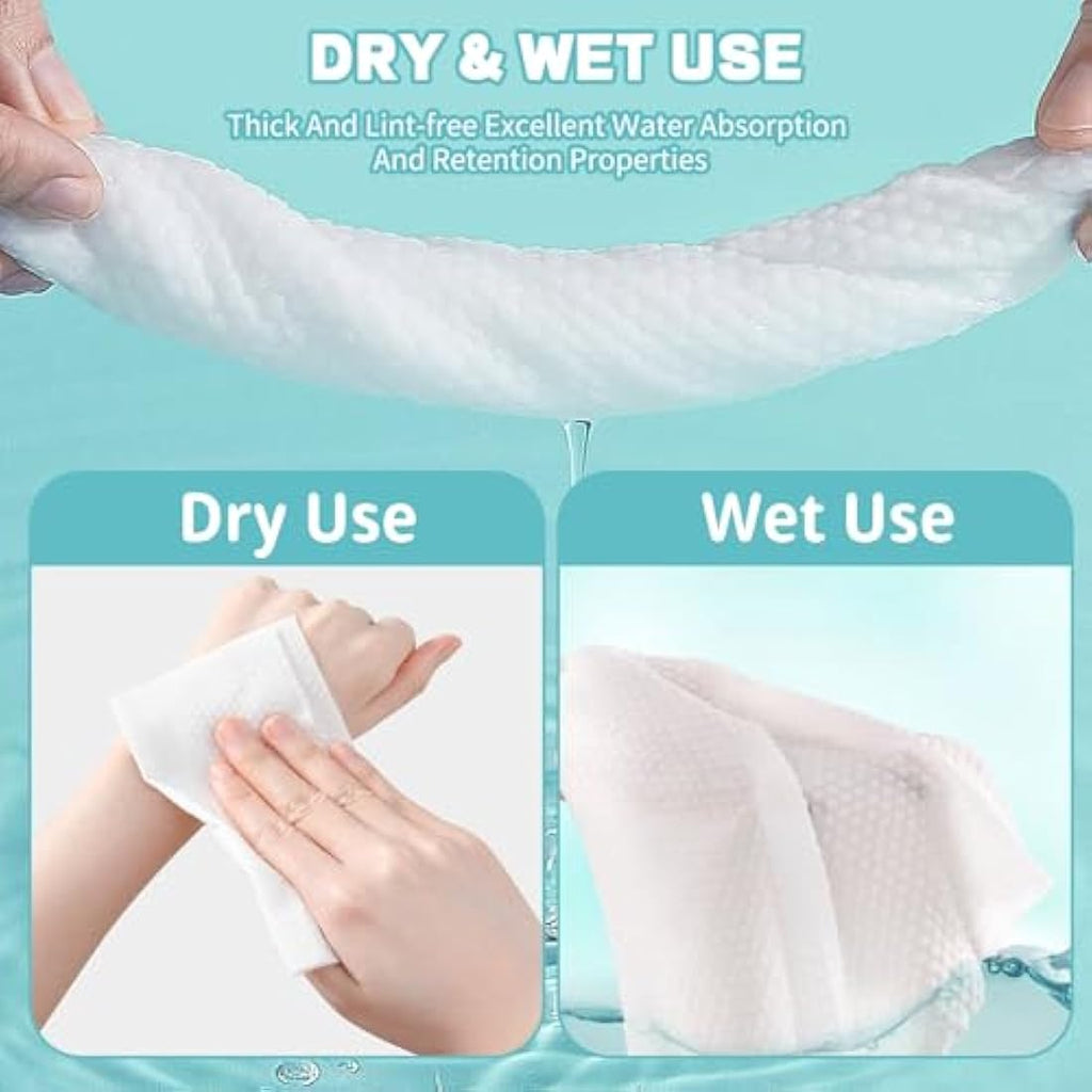 Disposable Face Towel | 400 Count Biodegradable Cotton Wipes