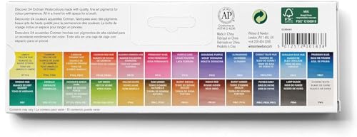 Winsor & Newton Cotman Watercolour Complete Travel Tin – 24 Half Pans