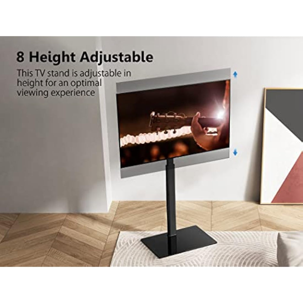 FITUEYES TV Floor Stand | Swivel Height Adjustable Mount for 32-60 Inch
