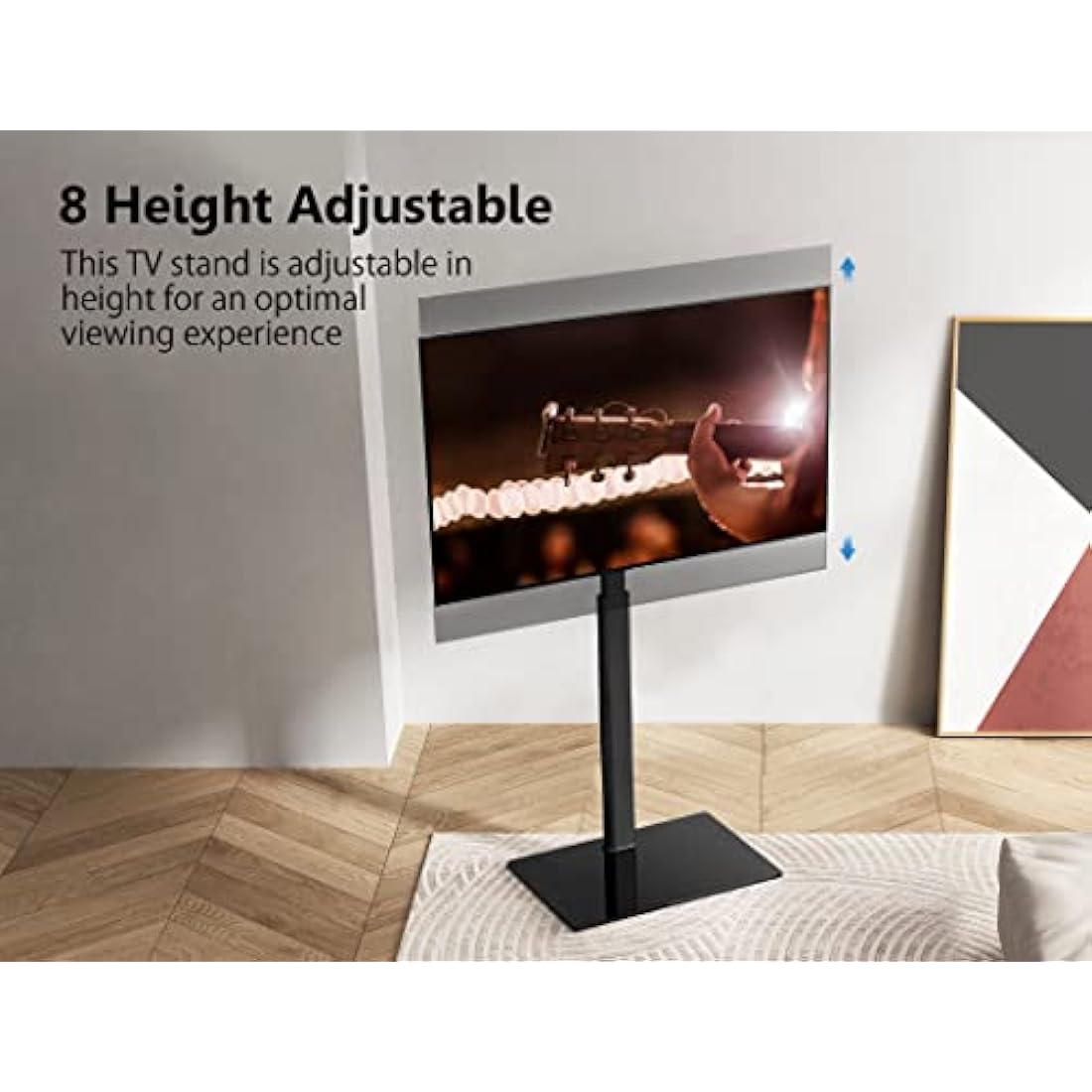 FITUEYES TV Floor Stand | Swivel Height Adjustable Mount for 32-60 Inch