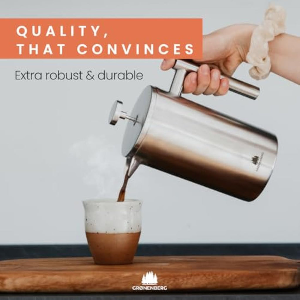 Groenenberg Insulated French Press – Stainless Steel Coffee Maker
