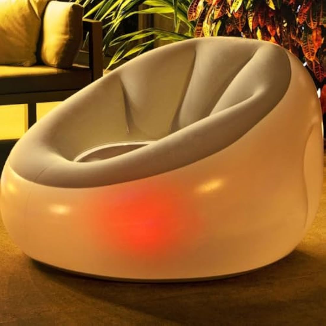 Jolof Store Inflatable Armchair with 7-Color LED Lights – Grey