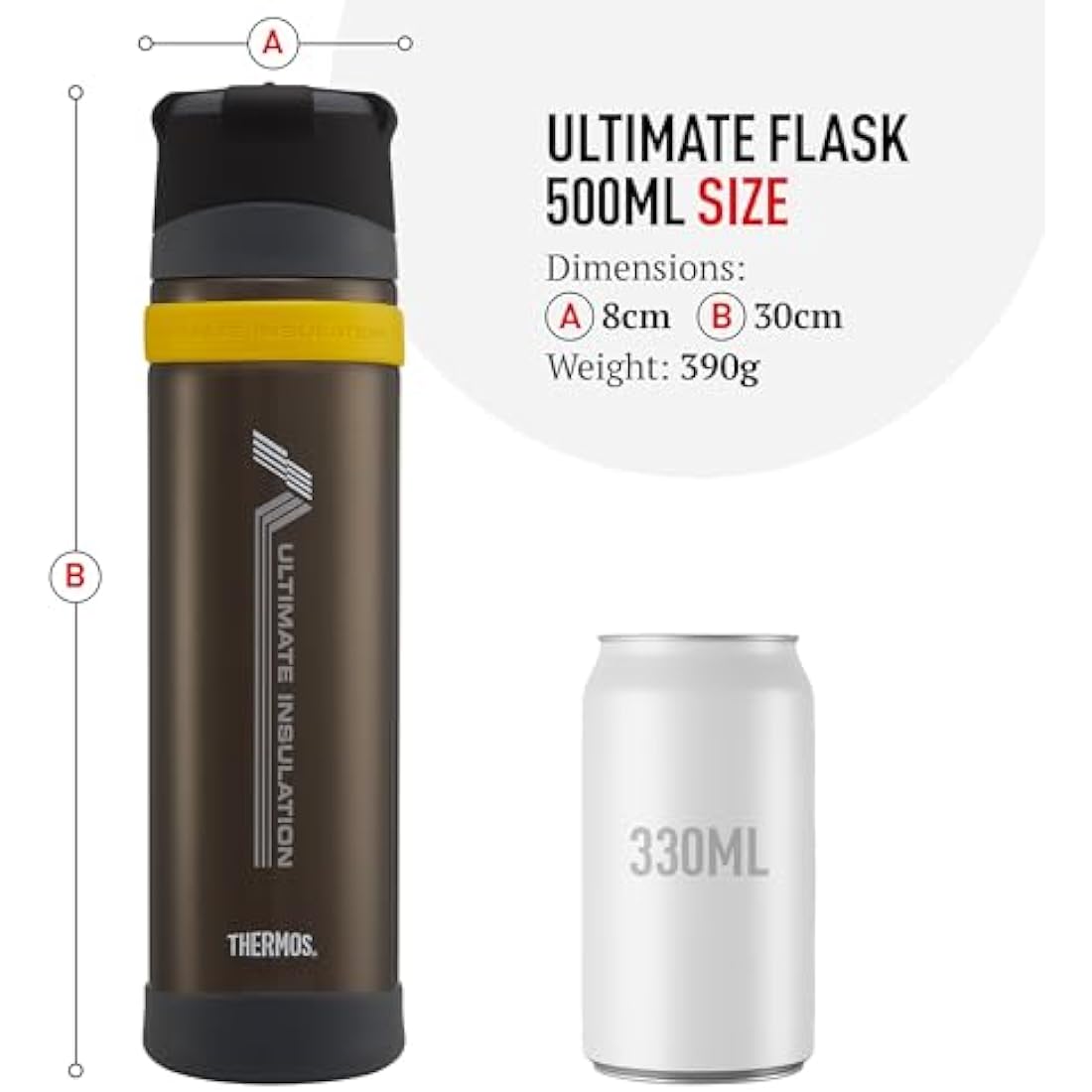 Thermos Ultimate Flask – 500ml Insulated Stainless Steel Water Bottle
