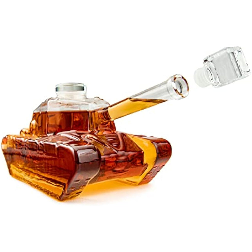 Tank-Shaped Whisky Decanter – 1000ml Glass Military Carafe