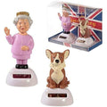Puckator Queen and Corgi Solar Pals – Set of 2 Dancing Dashboard Figures