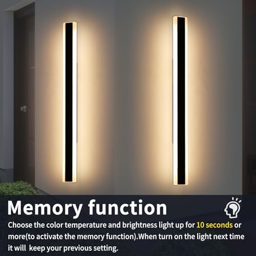 Mikeru 150cm LED Outdoor Wall Lights | Dimmable IP65 Modern Long Sconce 2-Pack