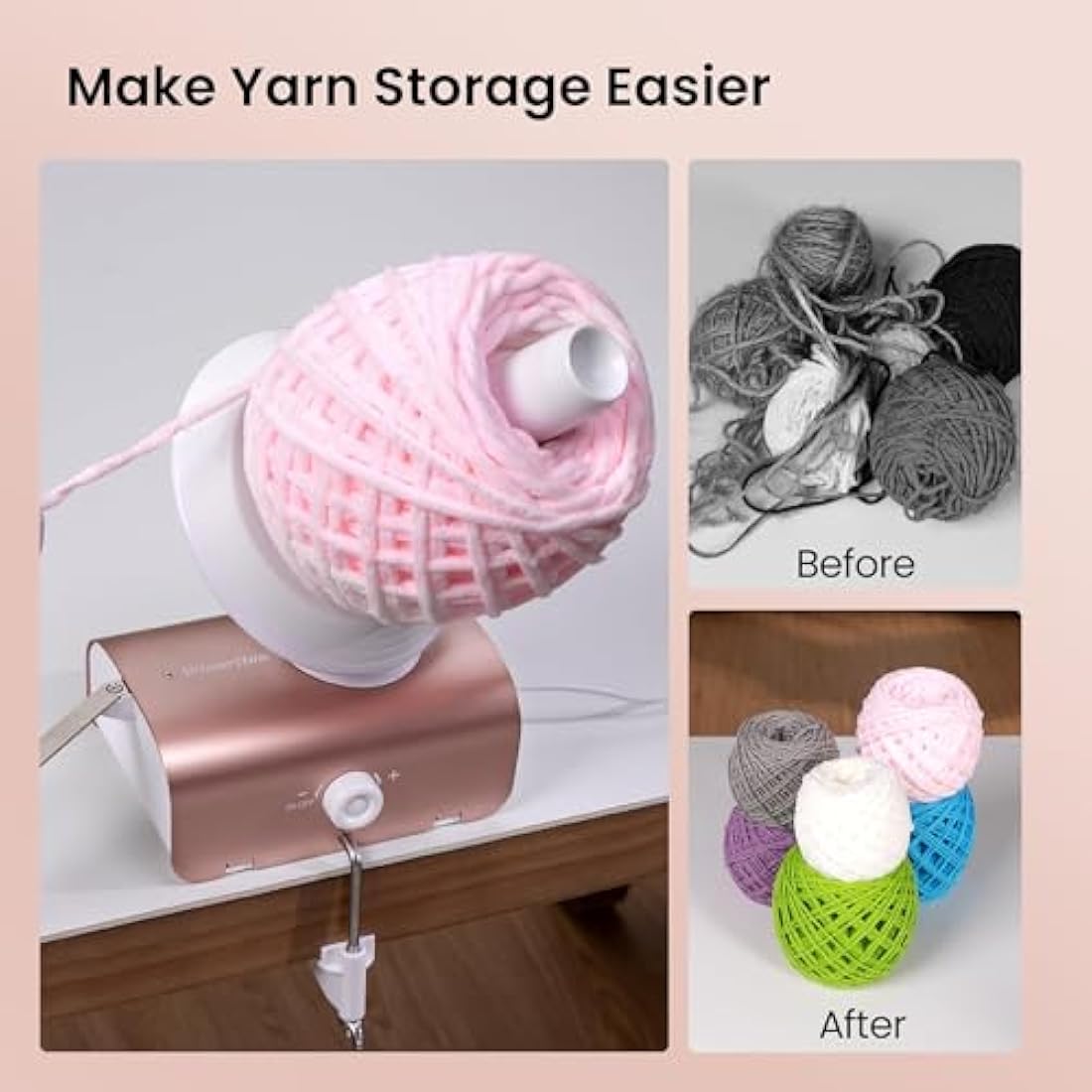 Winartton Electric Yarn Winder – 10 oz Large Capacity Automatic Ball Roller