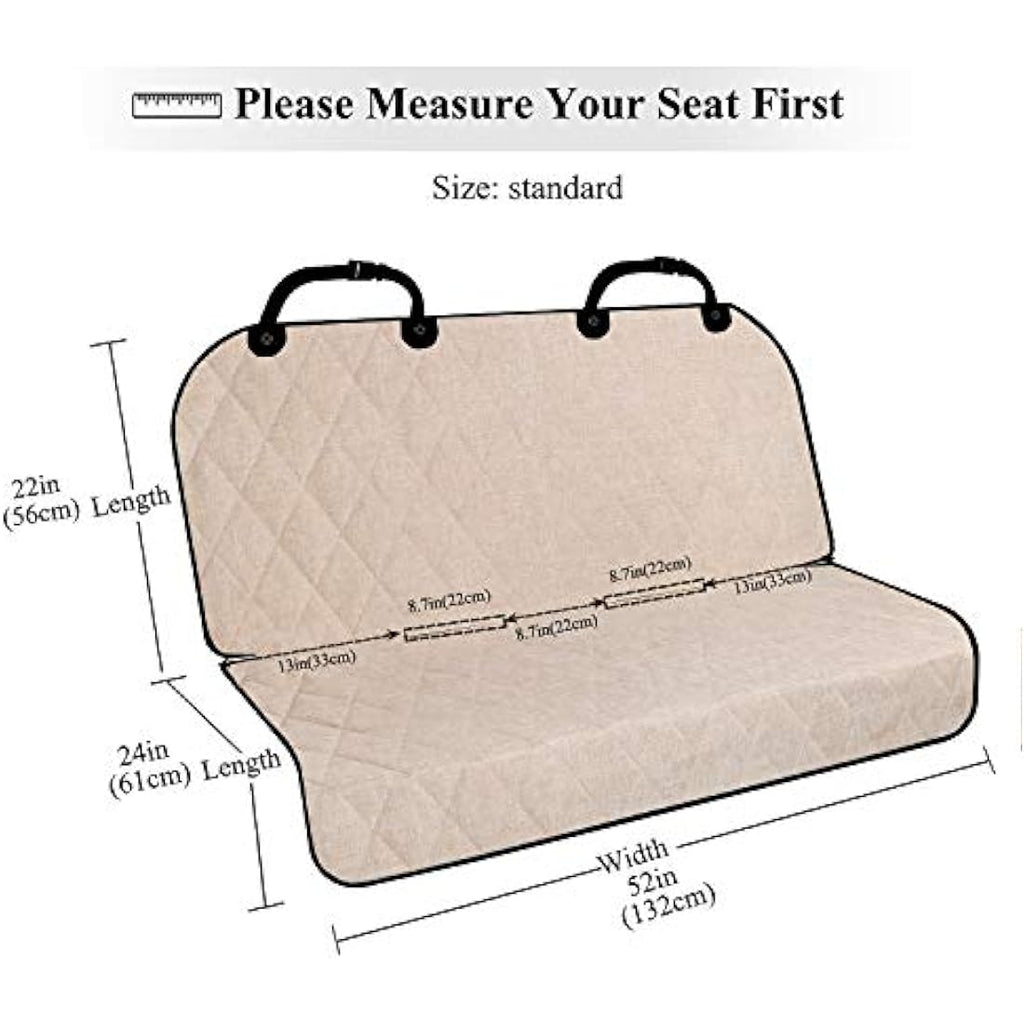 Vivaglory Dog Backseat Cover | Anti-Slip Waterproof Bench Protector, Khaki