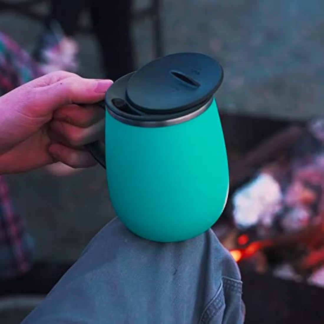 Ideus Insulated Coffee Mug | 16oz Stainless Steel Thermal Cup – Light Blue