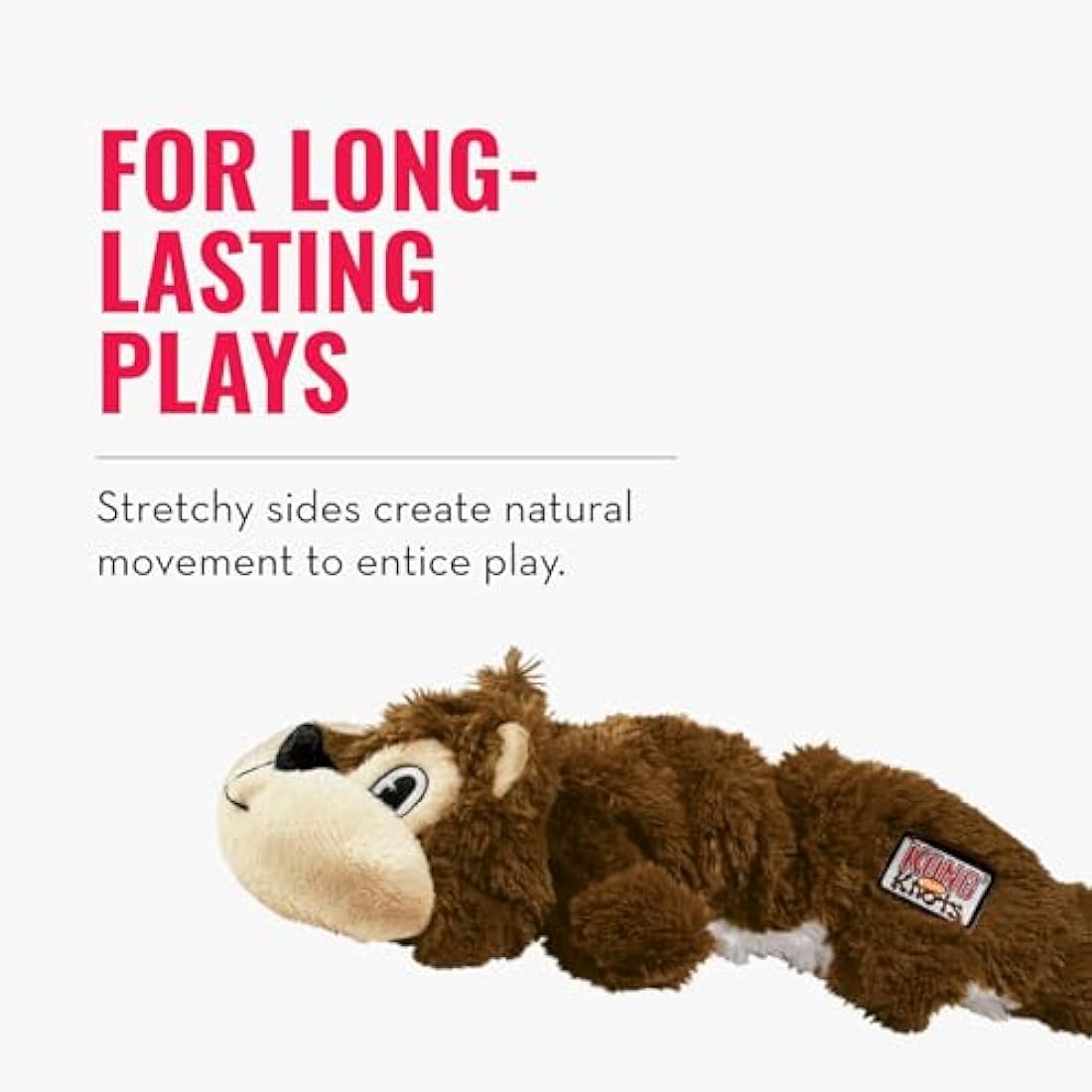 KONG Scrunch Knots Raccoon Dog Toy – Stuffing-Free Plush for S/M Dogs