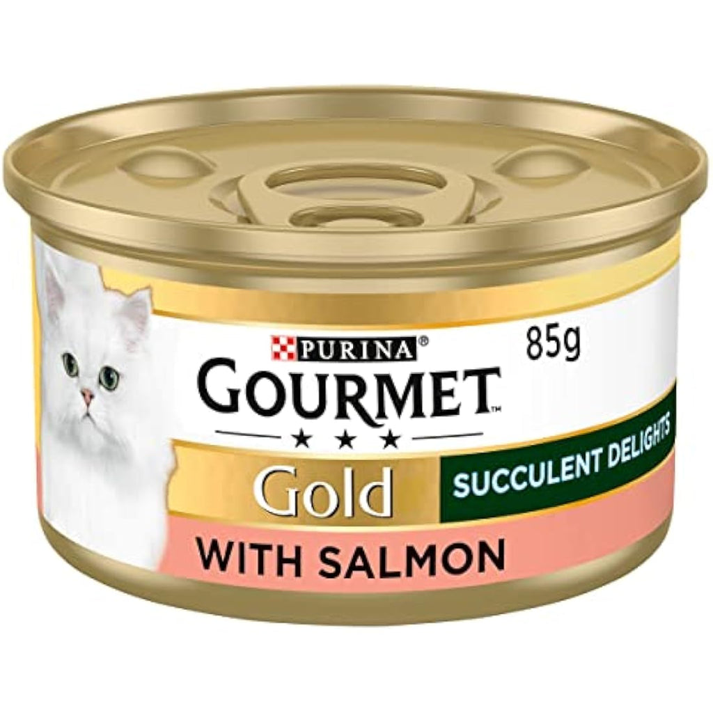 GOURMET Gold Salmon Wet Cat Food - Succulent Delights 12 x 85g