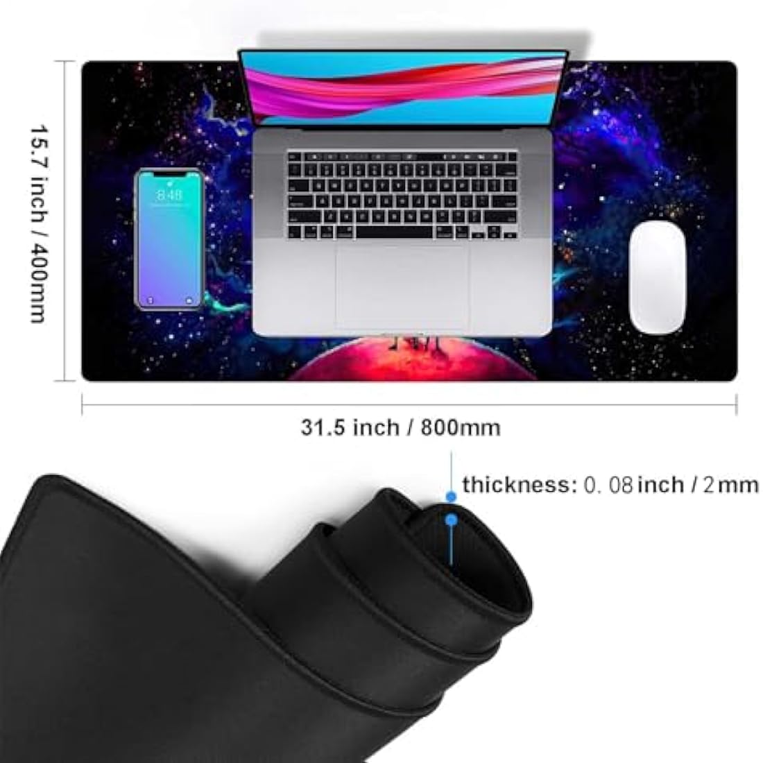 Jolof Store XXL Gaming Mouse Pad – Anime Night Sky Non-Slip Desk Mat