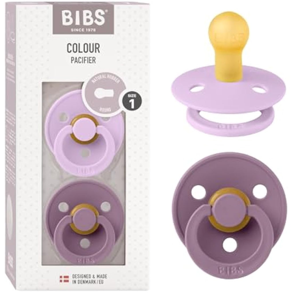 BIBS Colour Pacifier 2-Pack | Natural Rubber Latex | Violet Sky/Mauve