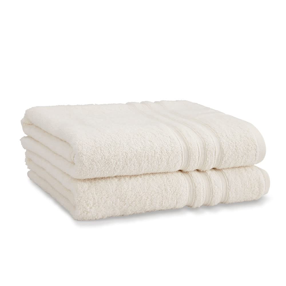 Catherine Lansfield Zero Twist Cotton Bath Sheet Pair, Cream - 90x140cm