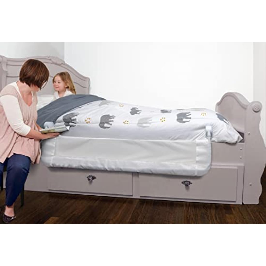 Dreambaby Nicole Bed Guard Rail – Extra Wide 150cm Toddler Safety – Grey