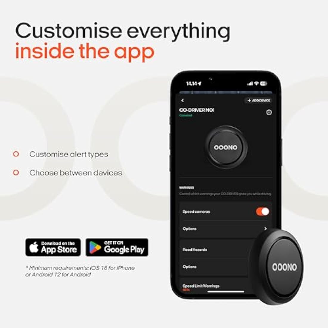 OOONO CO-Driver NO1 – Real-Time Speed Camera Detector & Hazard Alert
