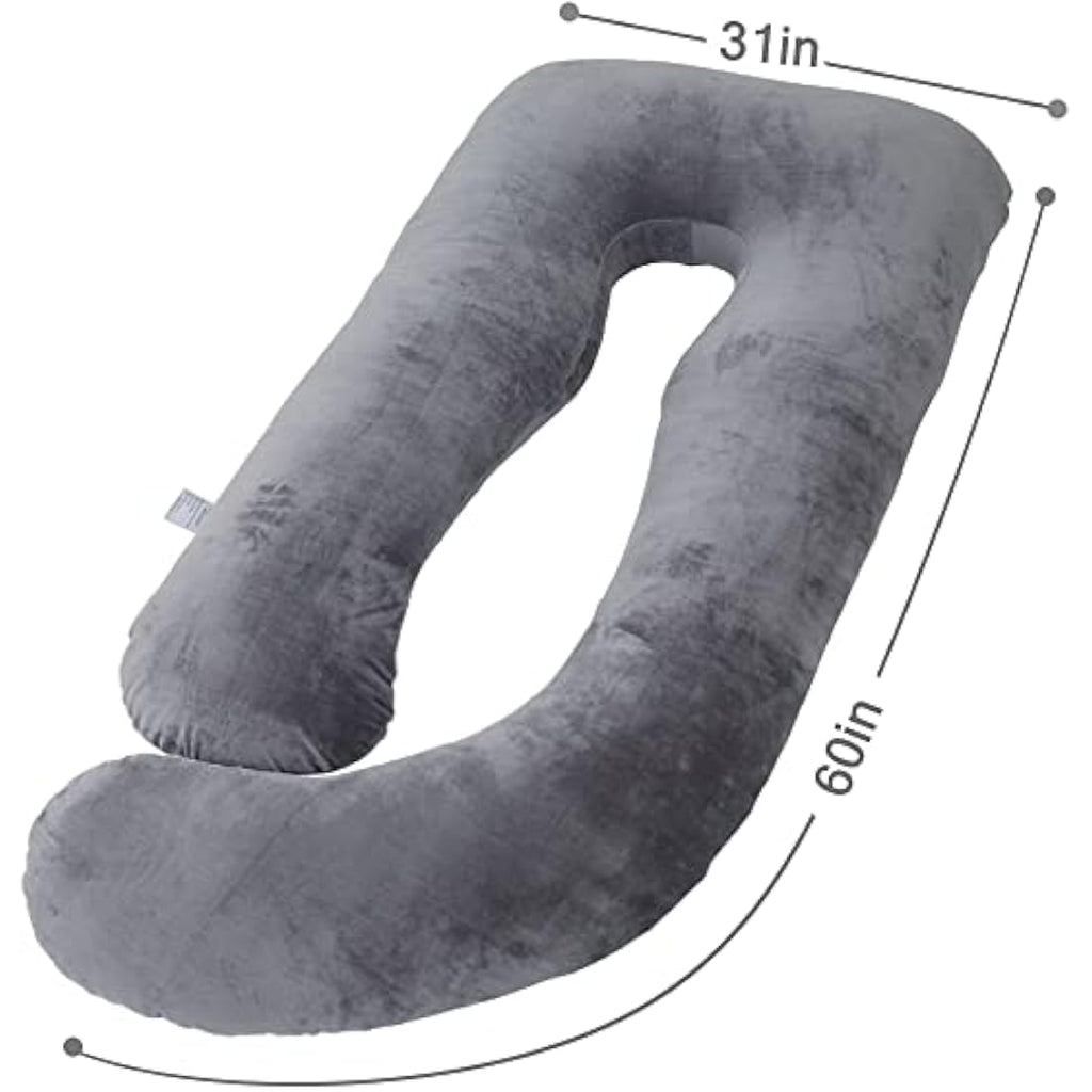 AS AWESLING U-Shaped Pregnancy Pillow | Full Body Support Velvet Cover