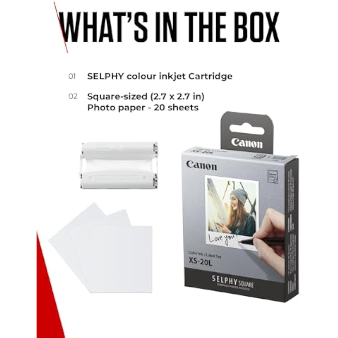 Canon SELPHY XS-20L Ink & Paper Set | 20 Sheets & 1 Cartridge