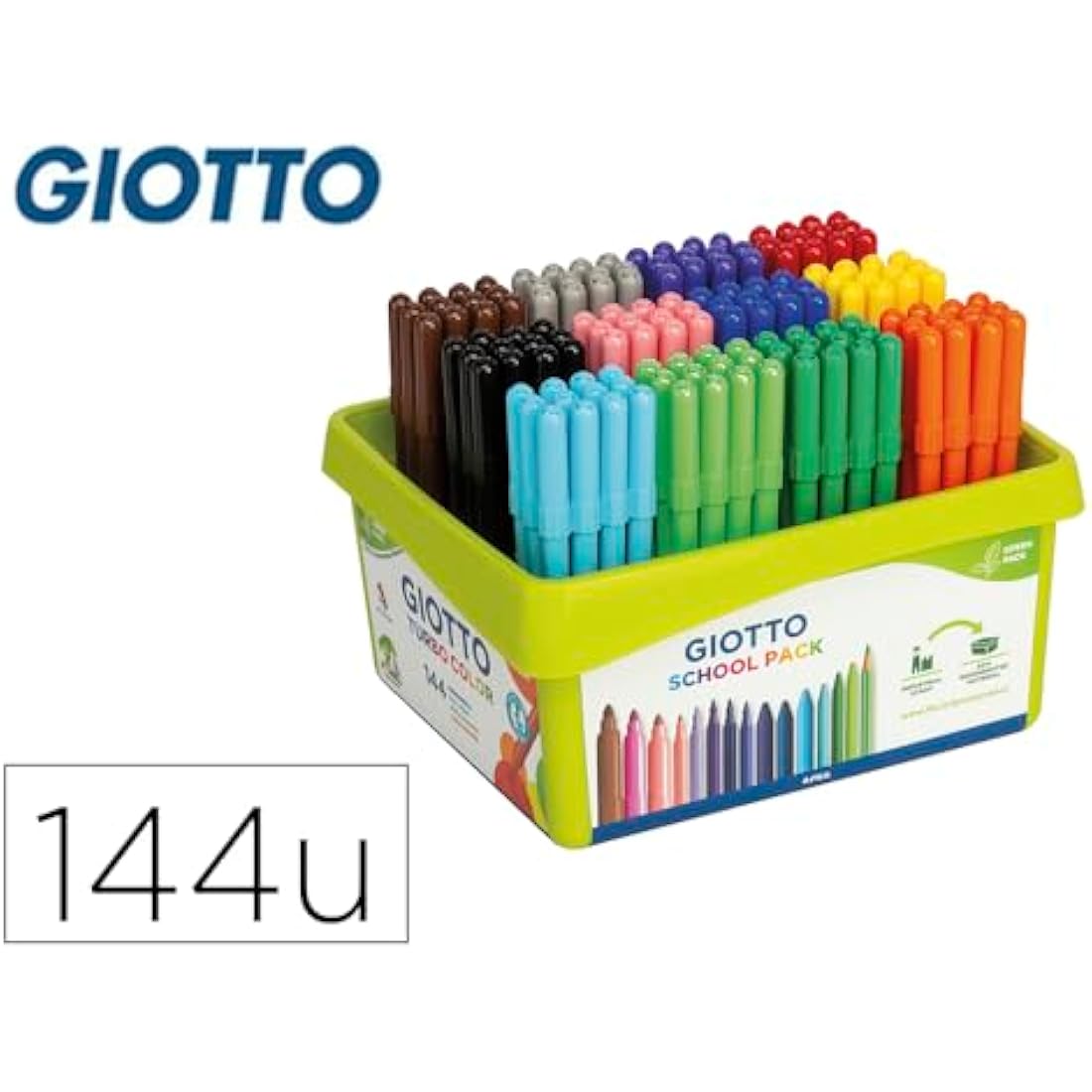 Giotto Turbocolor Felt Tip Pens – 144 Schoolpack Assorted Colours