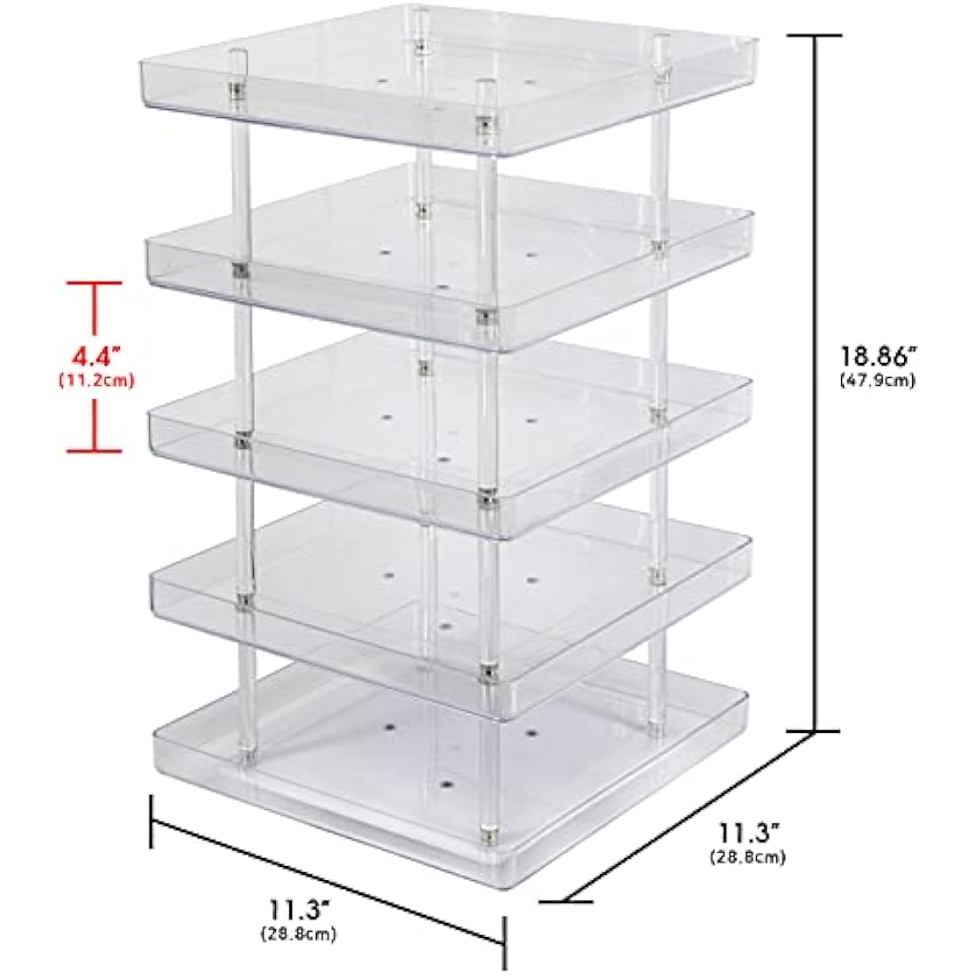 Jackcube Design 5 Tier Rotating Acrylic Nail Polish Display Rack