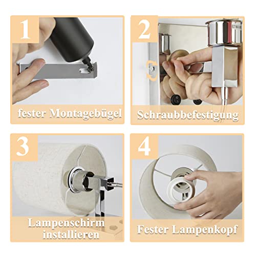 ZMH Modern LED Bedside Wall Lamp – Adjustable Reading Light with E27 Base