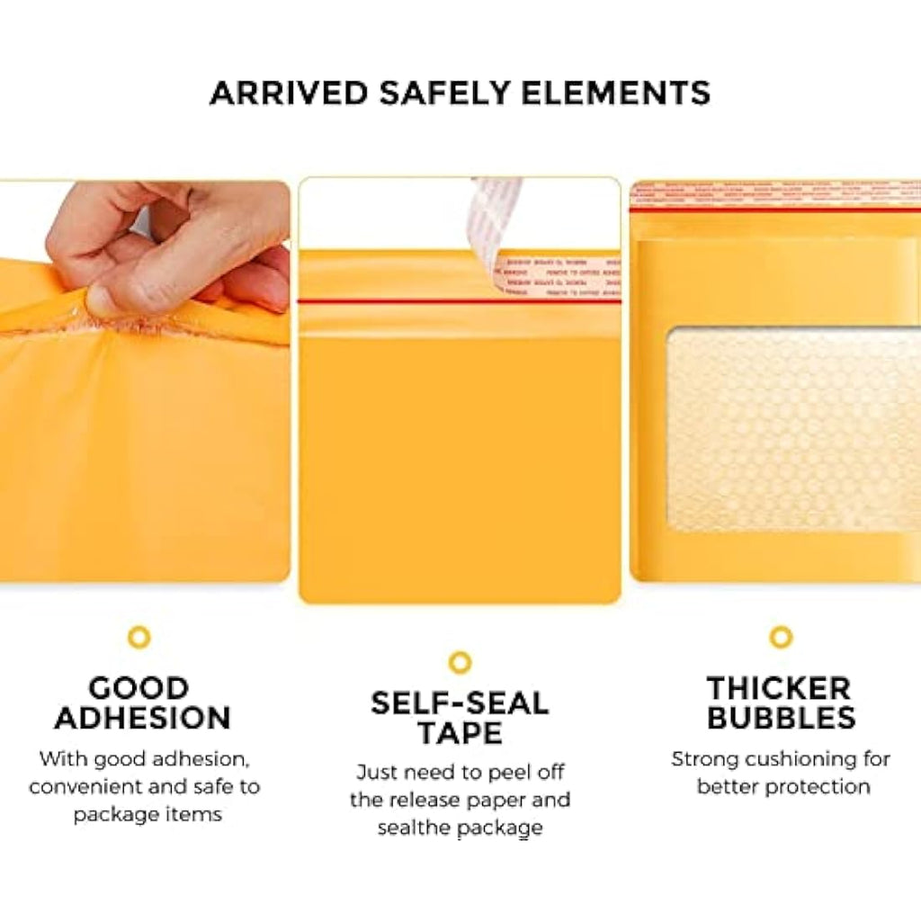 NaXew A3 Padded Envelopes | Yellow Bubble Mailer Bags - 10 Pack