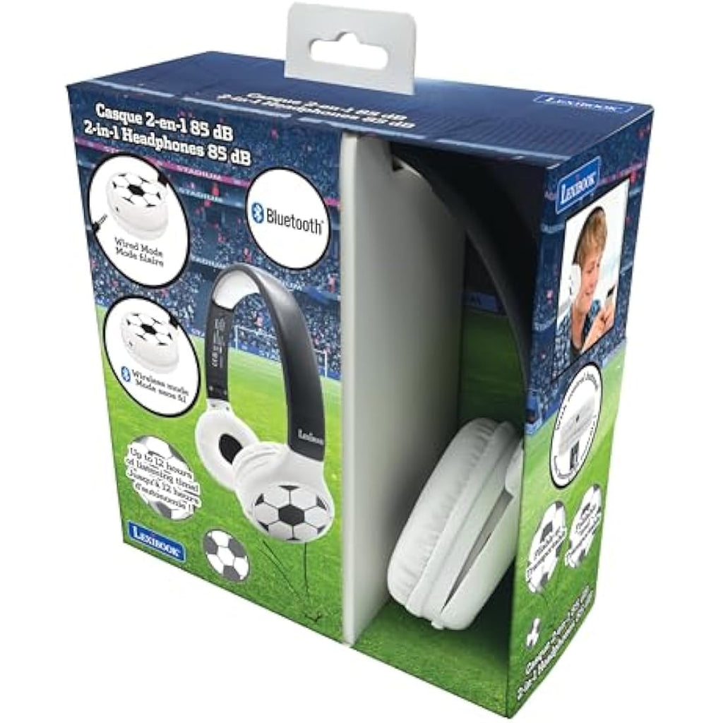 Lexibook Football Kids Headphones – Bluetooth & Wired Foldable Headset