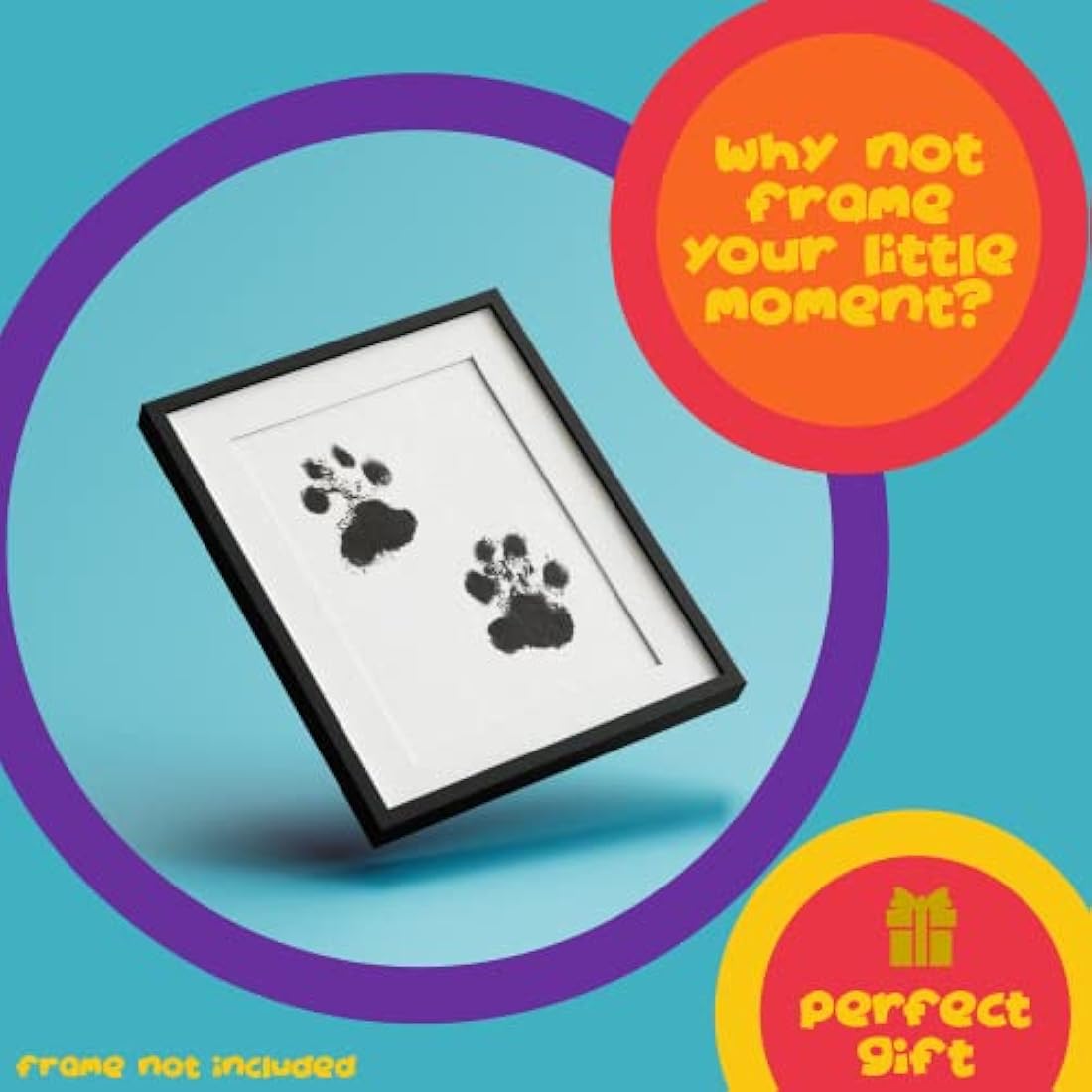 Pet Safe Paw Print Kit – Black Ink Pad with Drawstring Bag