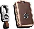 HIBEYO Leather Key Fob Cover for Volvo XC60 XC90 S90 V90 – Side Buttons