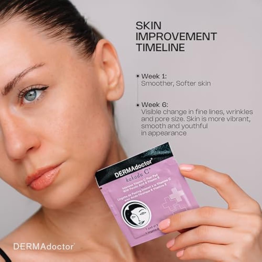 DERMAdoctor Kakadu C Vitamin C Peel Pads – Exfoliating AHA/BHA Treatment